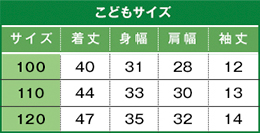 こどもサイズ表